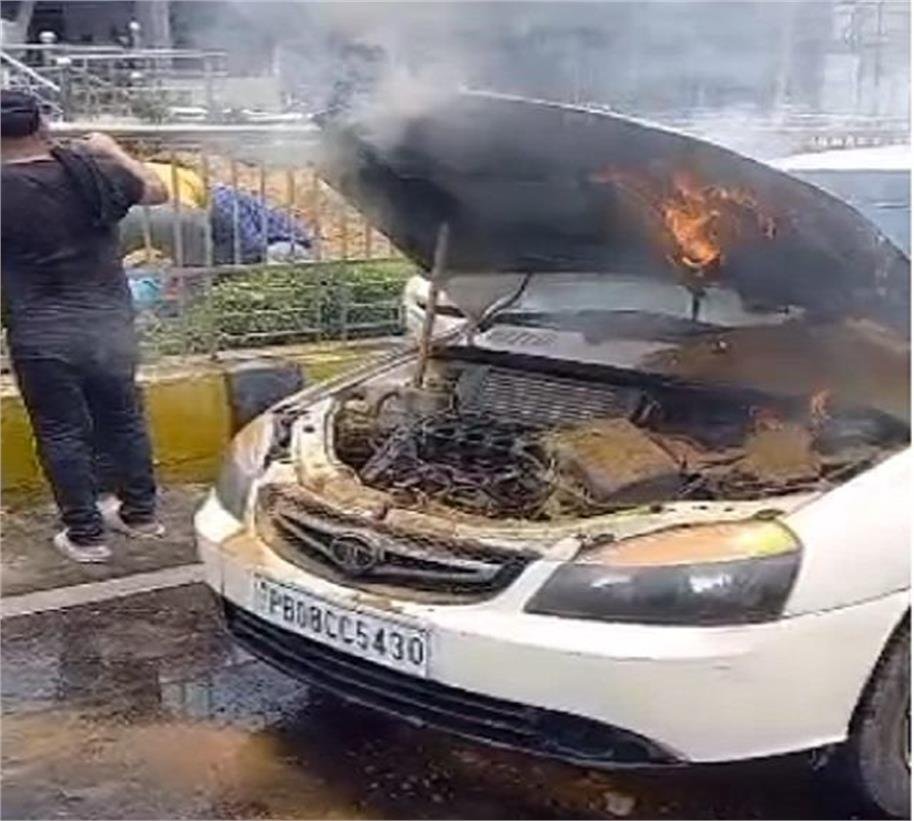 Fire in car